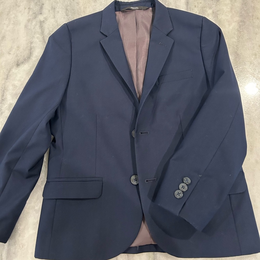 Youth Boys Navy Suit Coat and Shirt